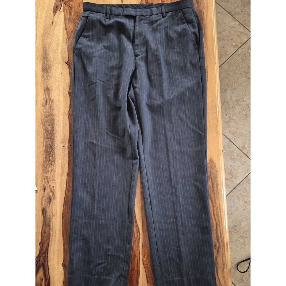 Calvin Klein Striped, 72% Wool Blend Pants Sz 33W 32L